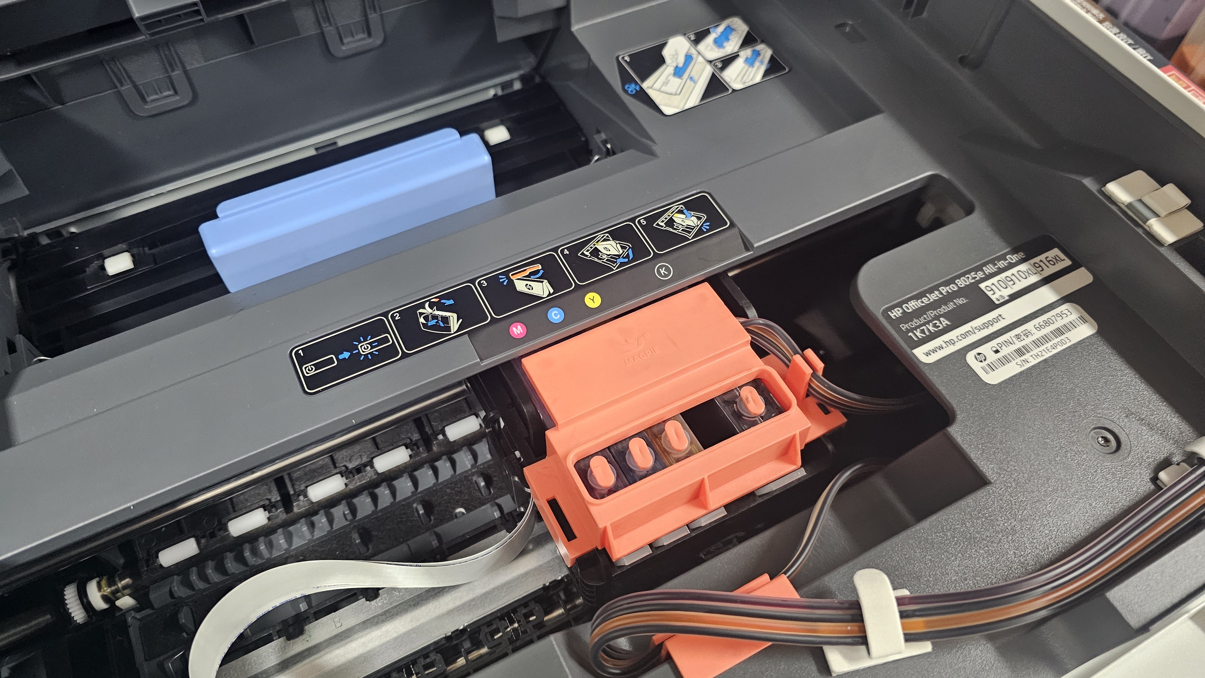 HP 프린터 유지보수 메뉴에서 프린트헤드 정렬 실행