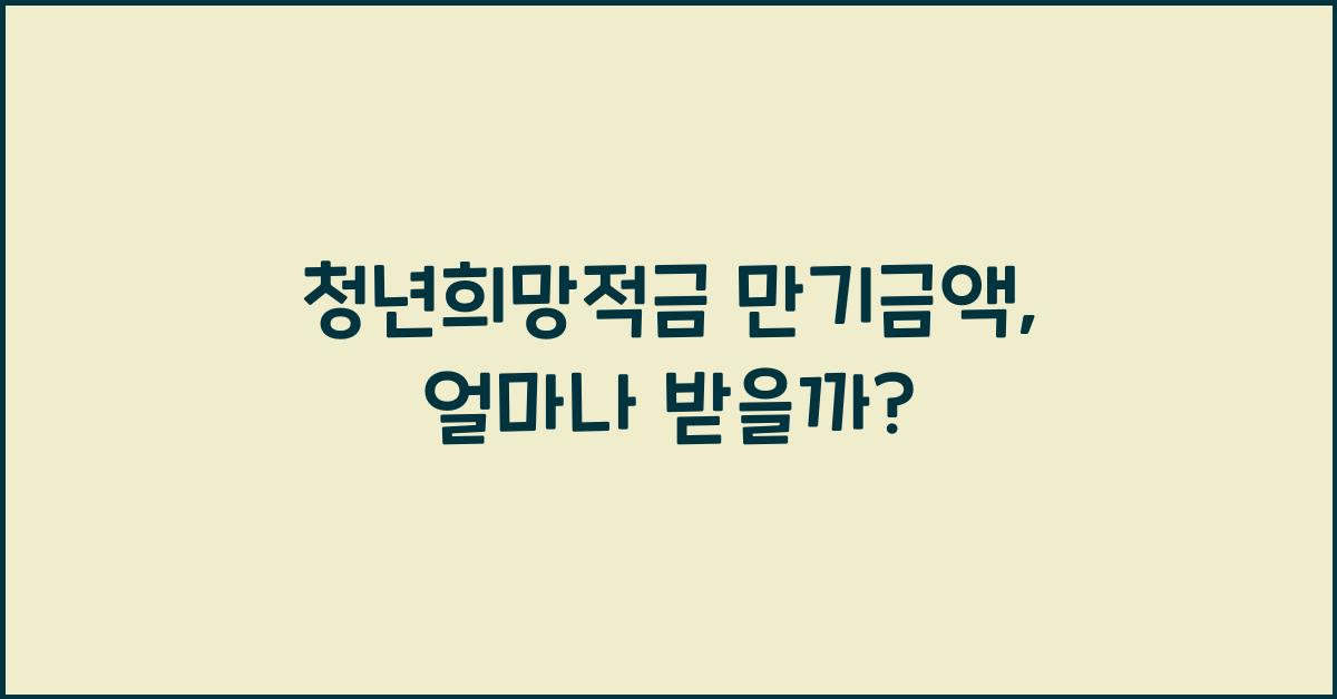청년희망적금 만기금액