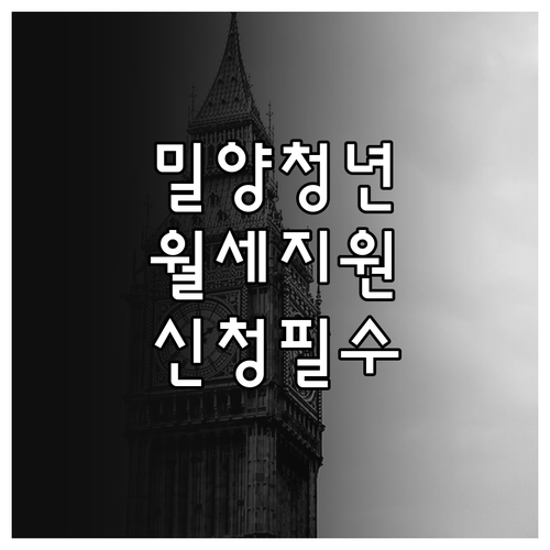 밀양시 무주택 청년 월세 지원 사업 ..