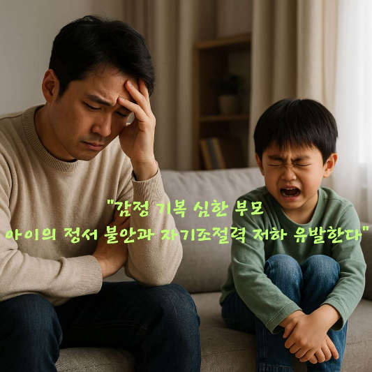 감정 기복 부모, 아이 정서 불안, 자기조절력 부족, 부모 감정 영향, 
감정 조절 훈련, 애착 형성, 양육 스트레스, 감정 교육, 감정 코칭, 육아 심리
