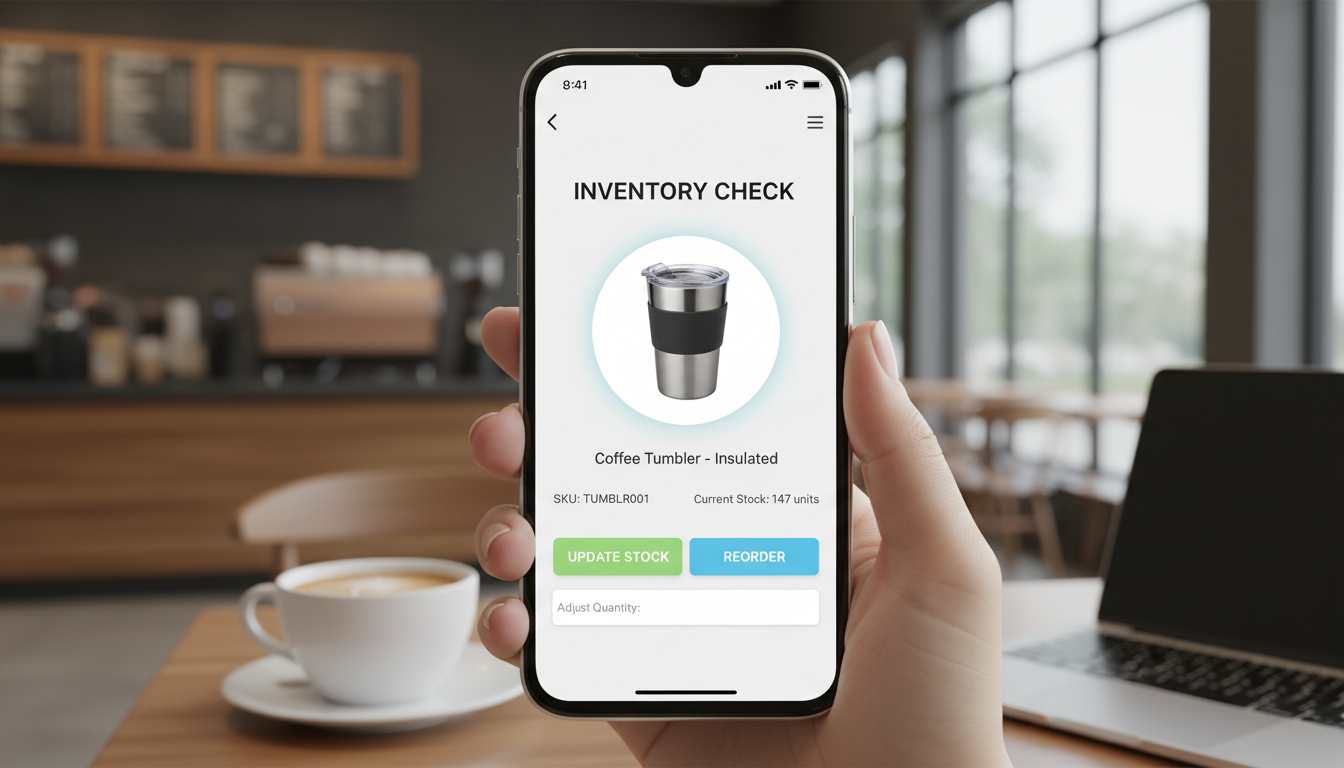 스마트폰을 이용한 스타벅스 앱 매장별 상품 재고 실시간 확인 화면