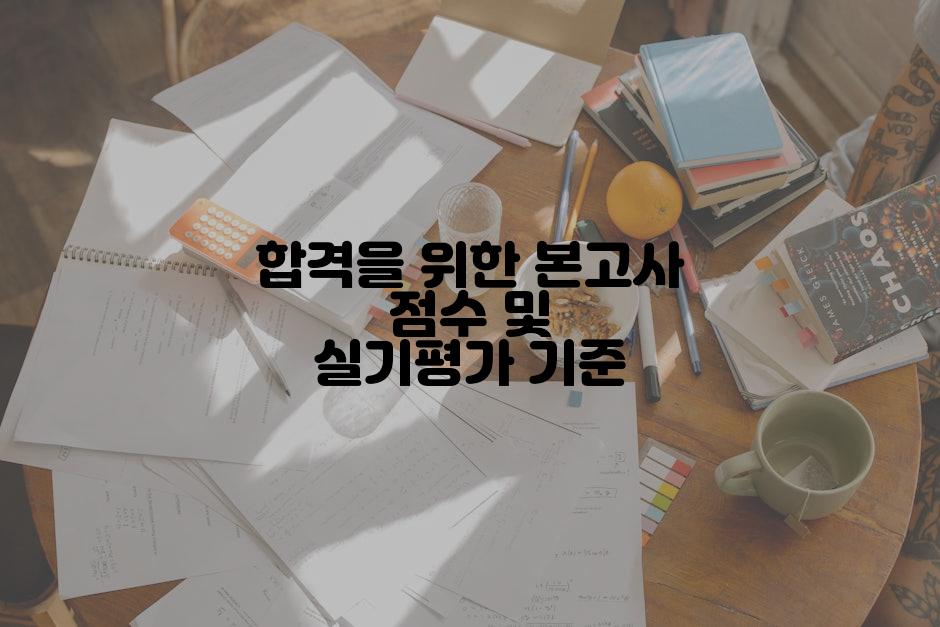 합격을 위한 본고사 점수 및 실기평가 기준