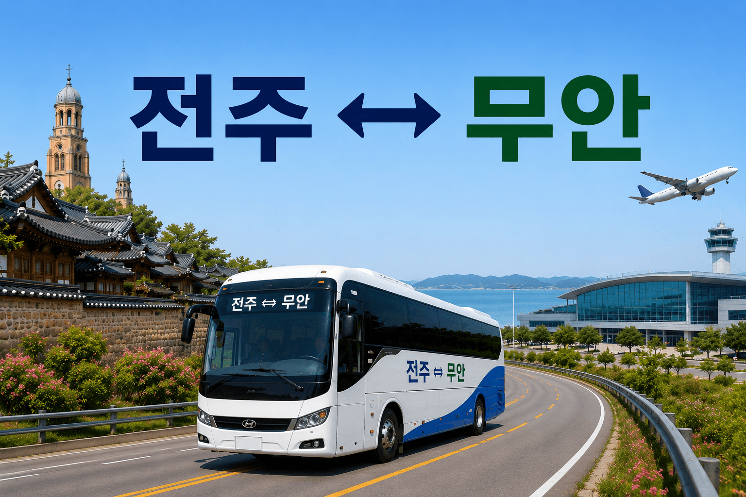 전주의 한옥마을과 무안의 공항