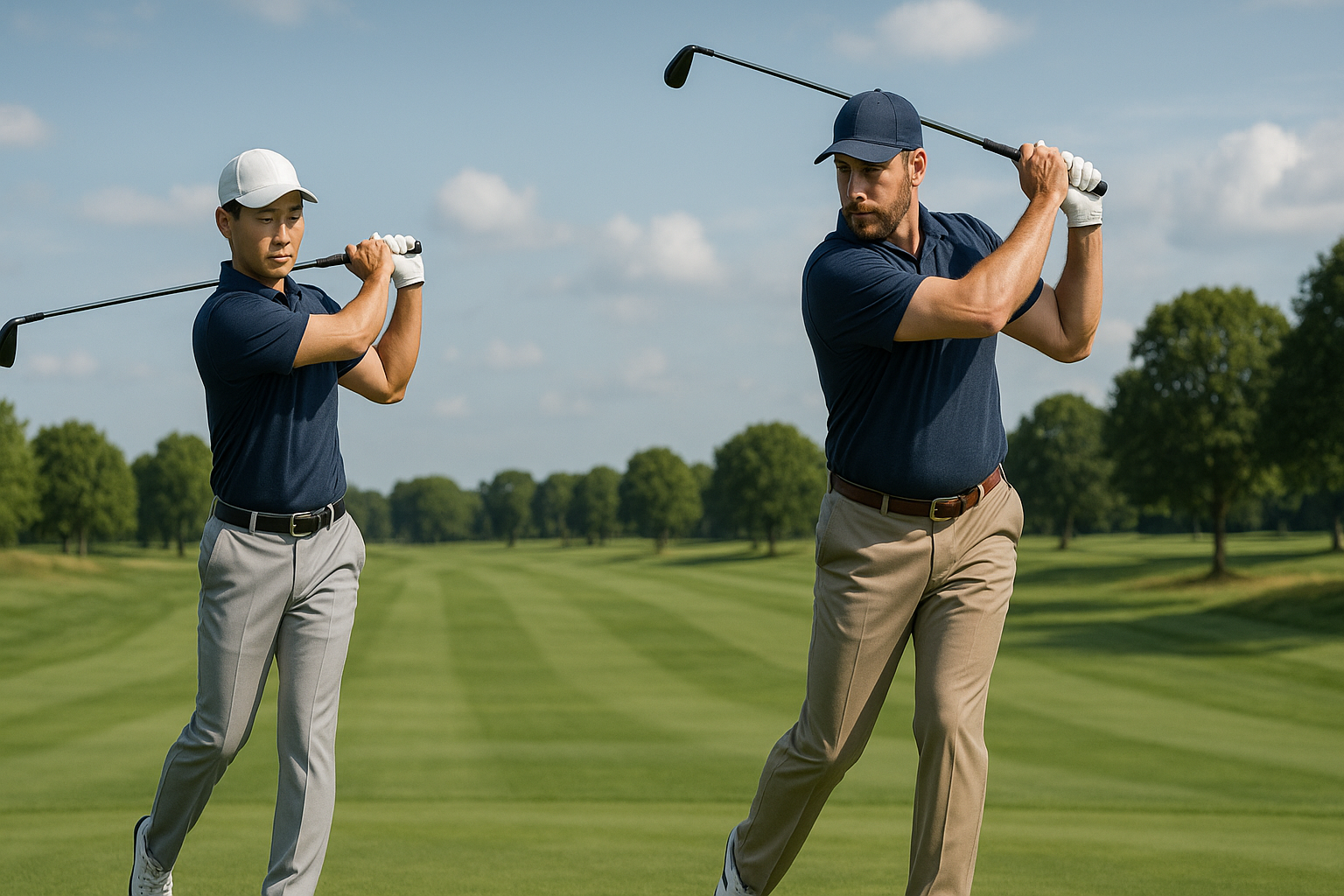한국 골퍼 체형과 미국 골퍼 체형 스윙 차이 관련 사진