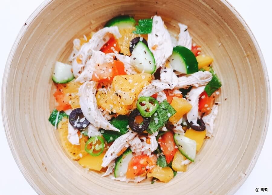 닭가슴살-오렌지-살사-샐러드-만들기-다이어트-레시피