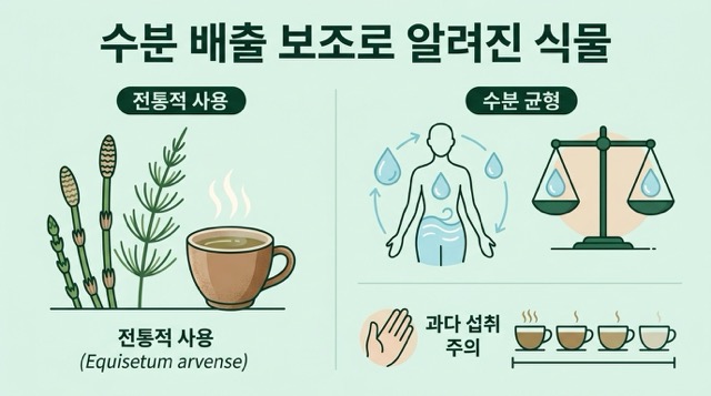 쇠뜨기와 이뇨 작용 설명 이미지