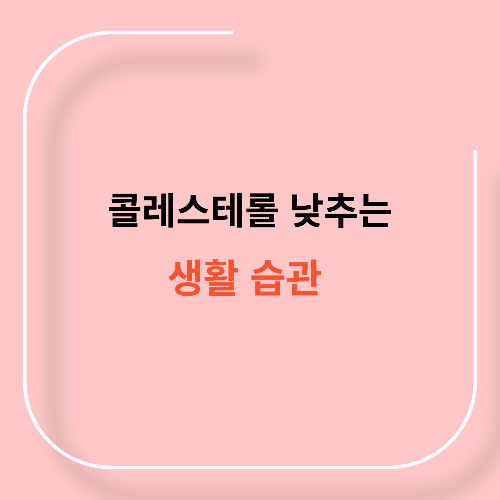 콜레스테롤 낮추는 생활습관11