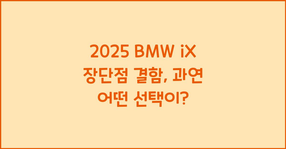 2025 BMW iX 장단점 결함