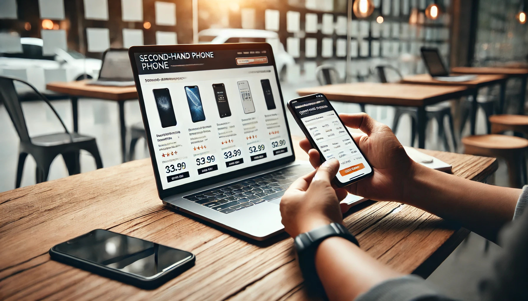 스마트폰 📱과 노트북 💻이 함께 있는 모습