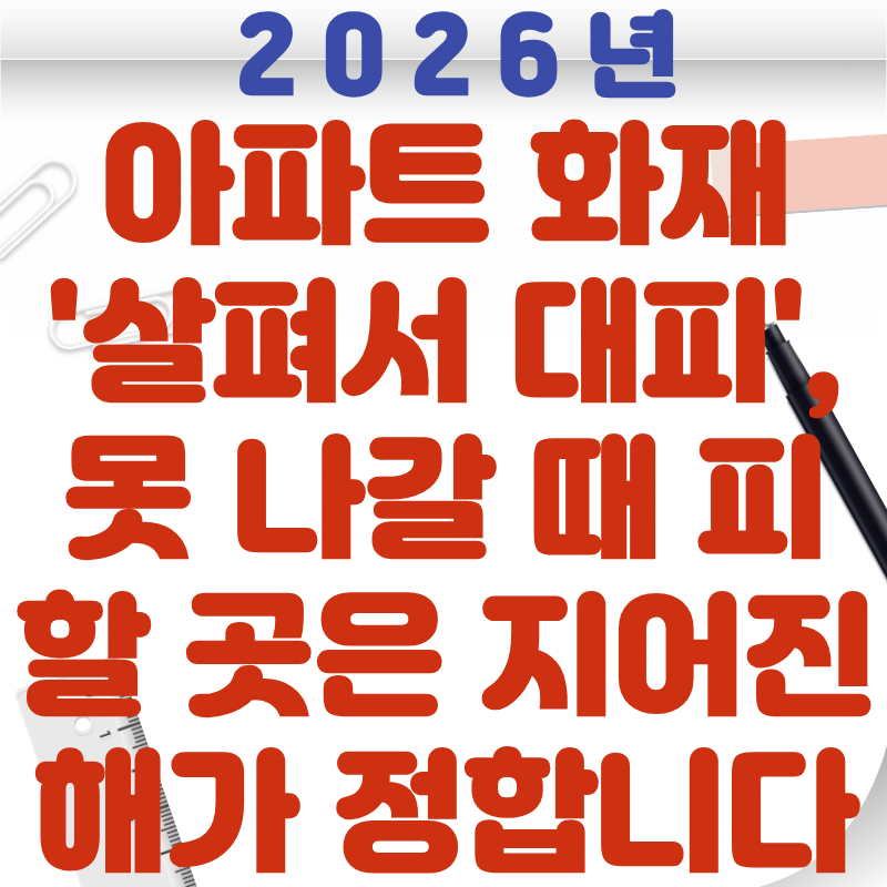 아파트 화재 '살펴서 대피', 못 나갈 때 피할 곳은 지어진 해가 정합니다