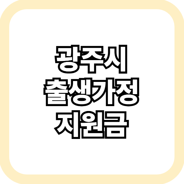 광주시 출생가정 지원금