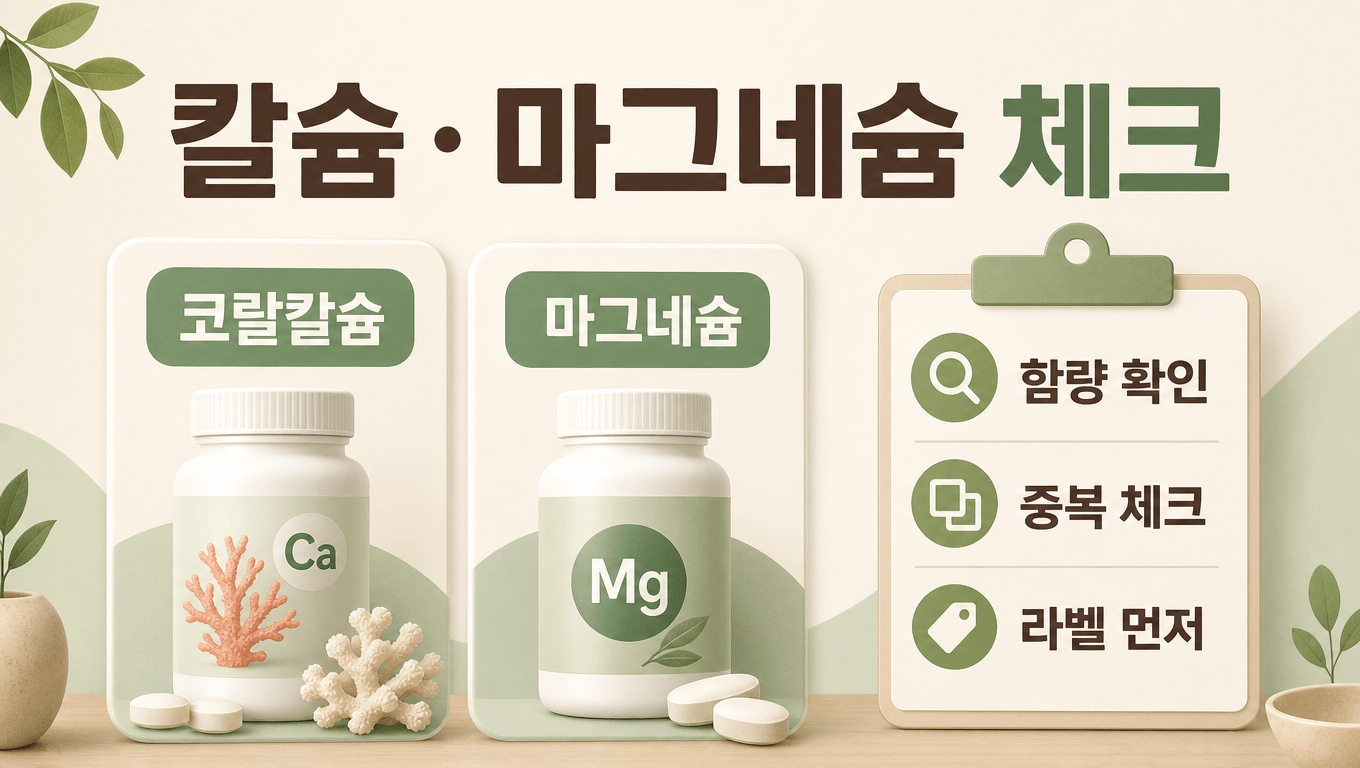 코랄칼슘과 마그네슘 조합 체크