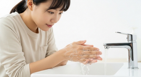 깨끗하게 손 씻는 모습