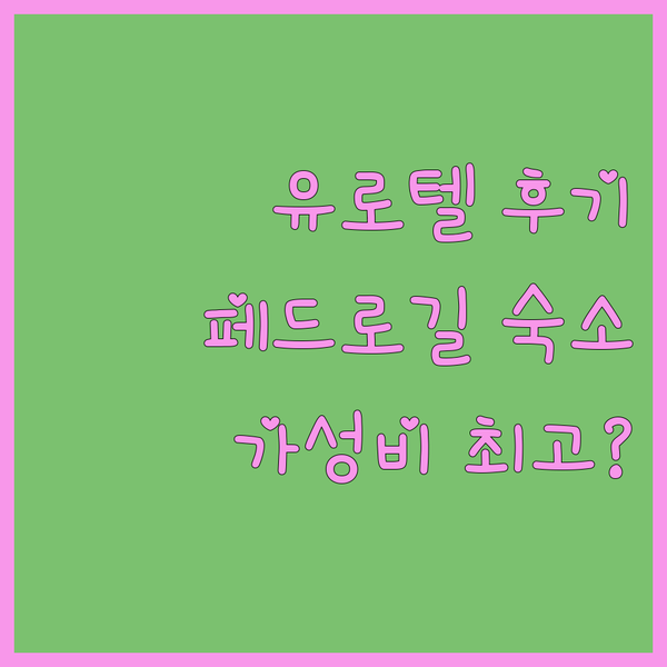 유로텔 페드로 길 솔직후기 로빈슨몰과