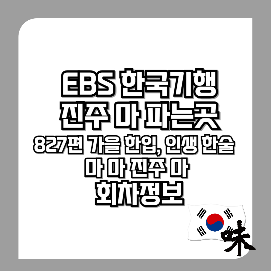 한국기행-진주-마-마빵-파는곳-827편-가을-한입,-인생-한술-마-마-진주-마-회차정보-마-효능