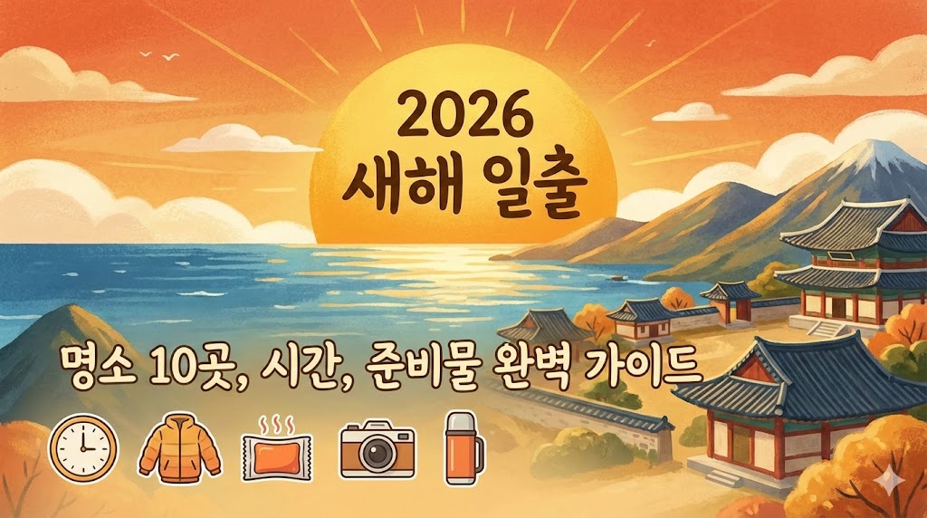 2026 새해 해돋이 명소 10곳, 시간, 준비물 완벽 가이드