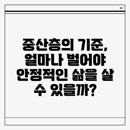 중산층의 기준, 얼마나 벌어야 안정적인 삶을 살 수 있을까?