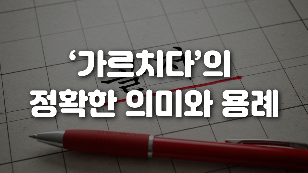 가르치다 의 정확한 의미와 용례