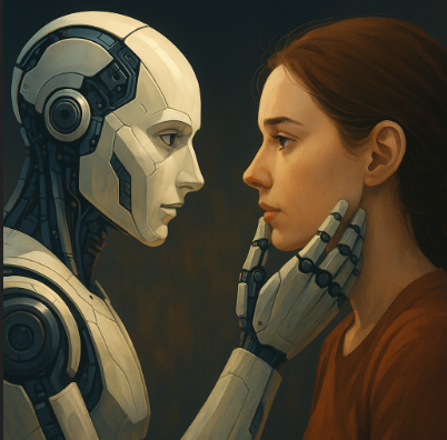 인간과 AI가 마주보고 있는 모습