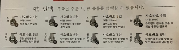 우육면 면 선택 종류