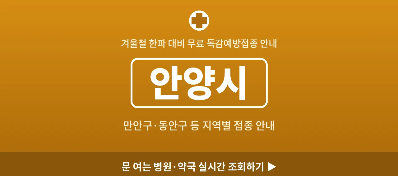 안양시 2026 겨울 무료 독감예방접종 병원 안내