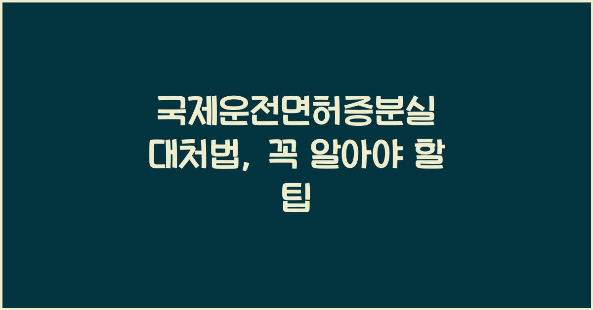 국제운전면허증분실