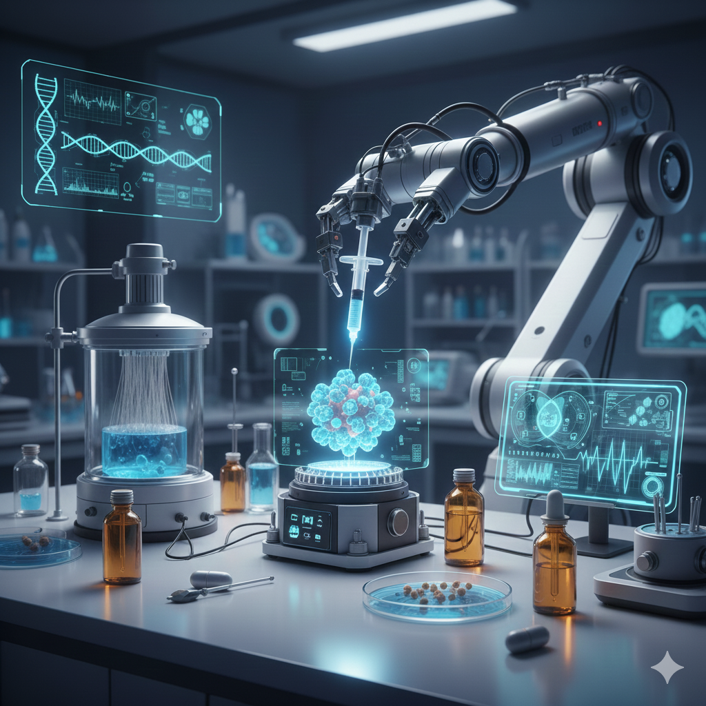 치료제를 만드는 로봇 사진