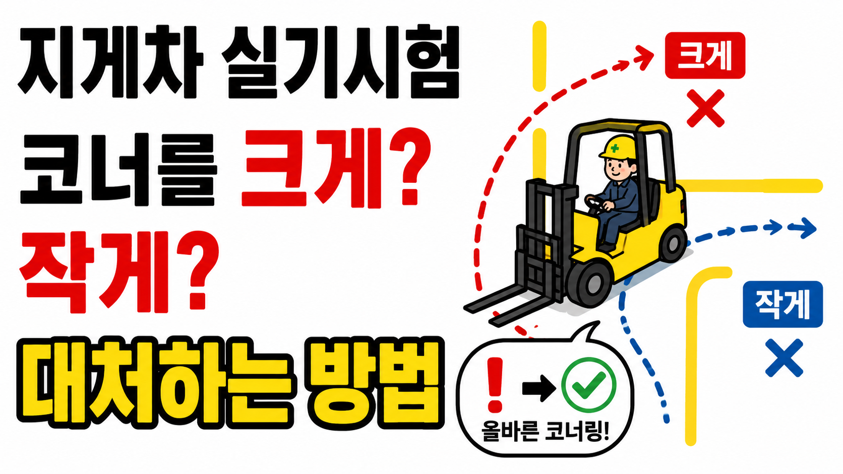 코너를 너무 크게 돌거나 작게 돌았을때 대처 방법 설명 이미지