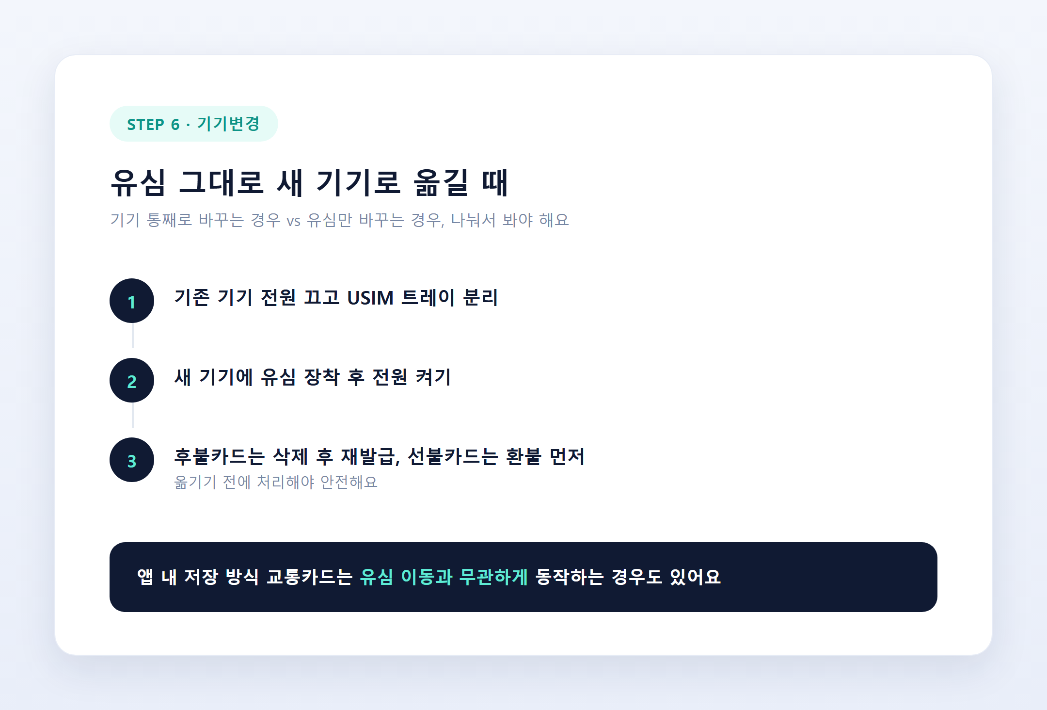기기변경 시 유심 이동 3단계