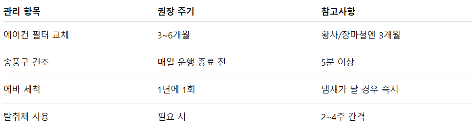 자동차 에어컨 냄새 제거 방법