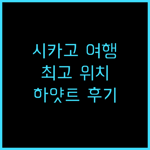 하얏트 리젠시 시카고 추천 후기: 시..