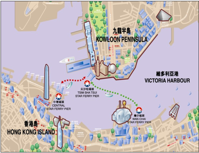 스타페리 운행 노선도 사진