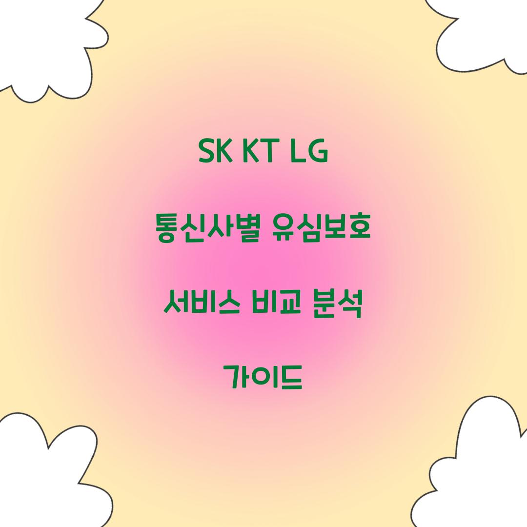 SK, KT, LG 통신사별 유심보호 서비스 비교 분석