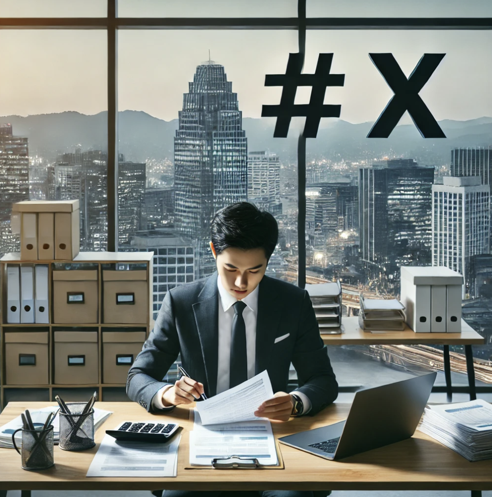 세금관련 문서를 검토중인 전문가