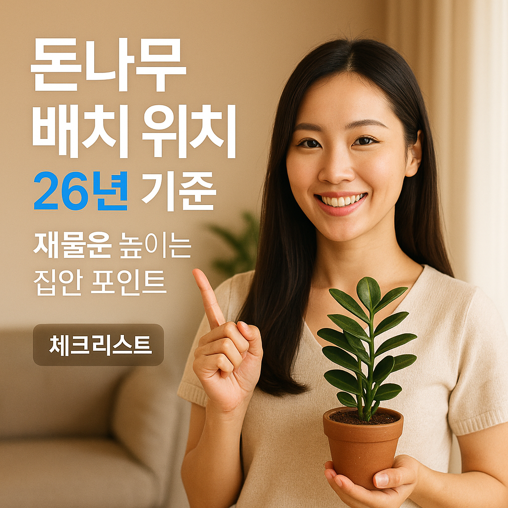 돈나무 배치 위치 26년 기준 ｜ 재물운 높이는 집안 포인트