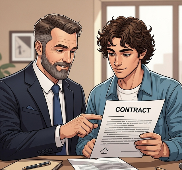 임대차계약하는 모습