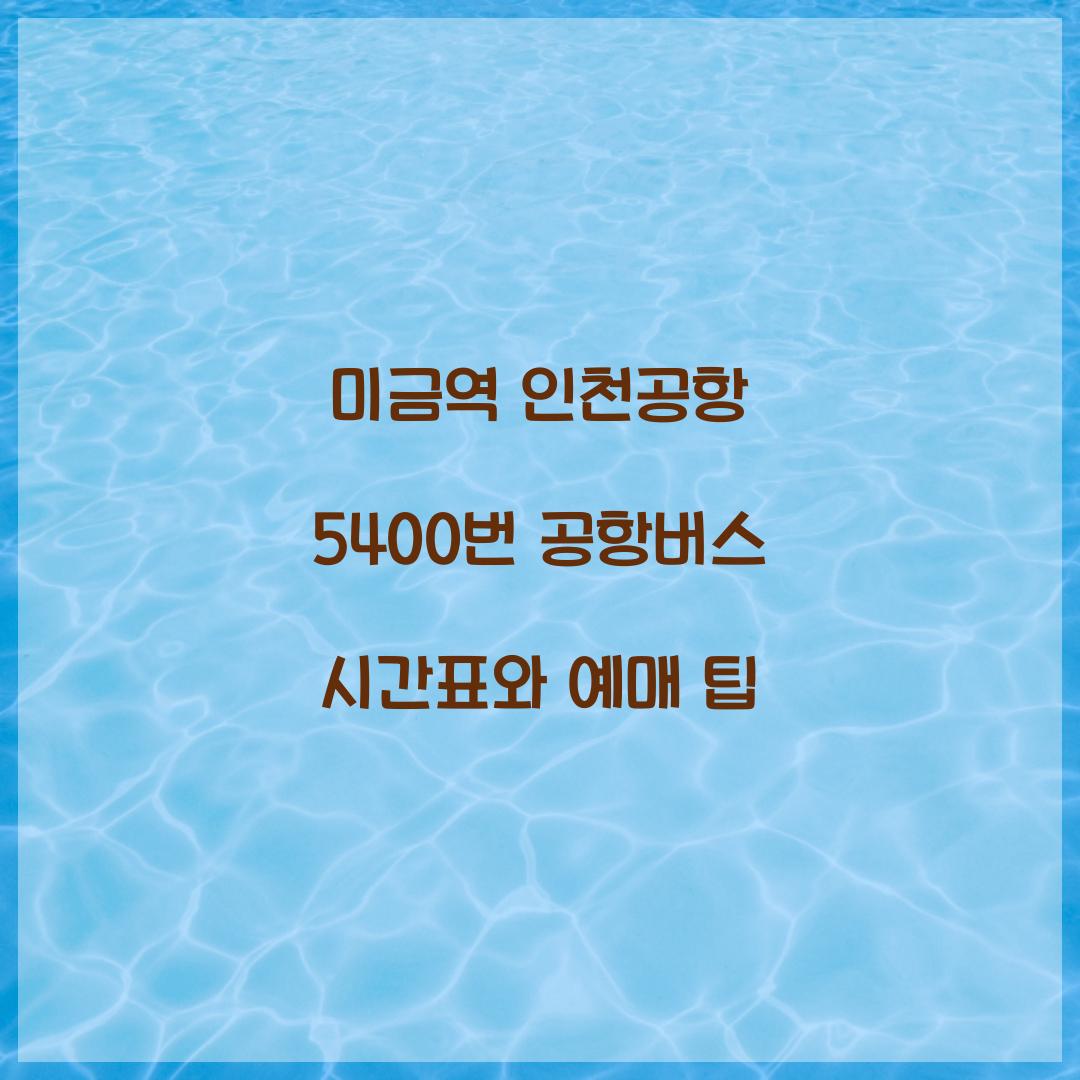 미금역 인천공항 5400번 공항버스