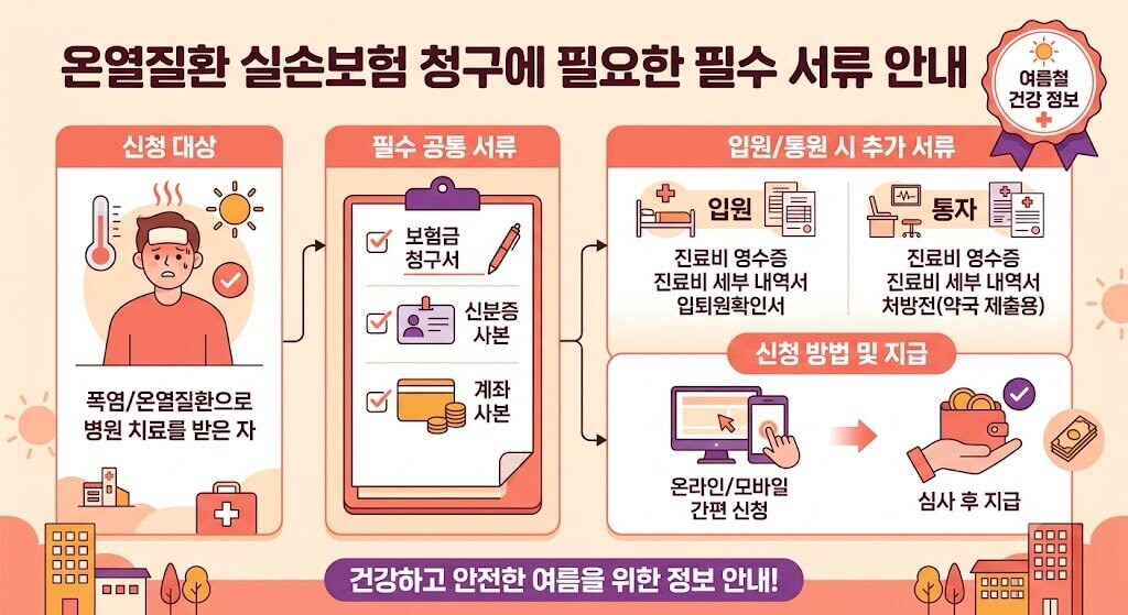 온열질환 실손보험 청구에 필요한 필수 서류 안내 이미지