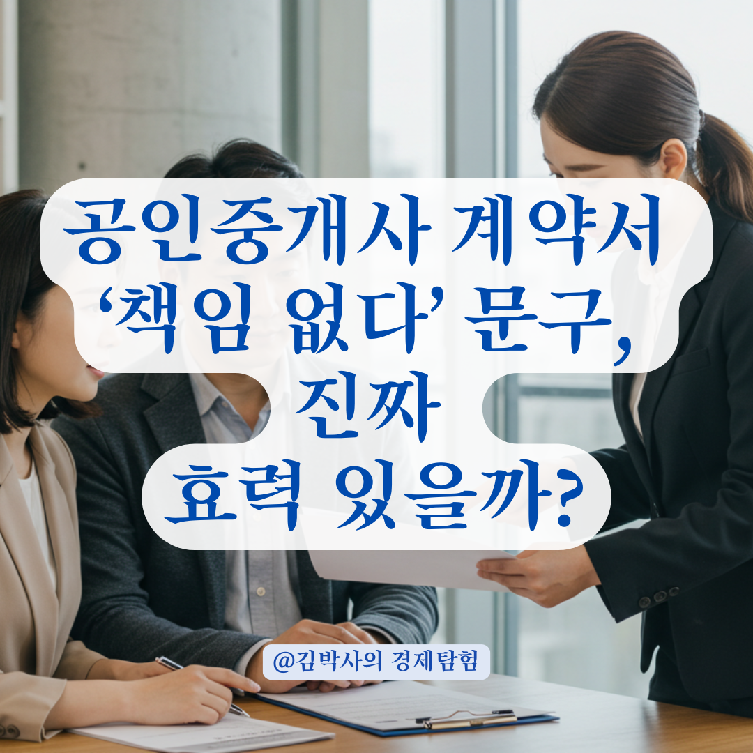 공인중개사 계약서에 &lsquo;책임 없다&rsquo; 문구, 정말 법적 책임 면제될까?