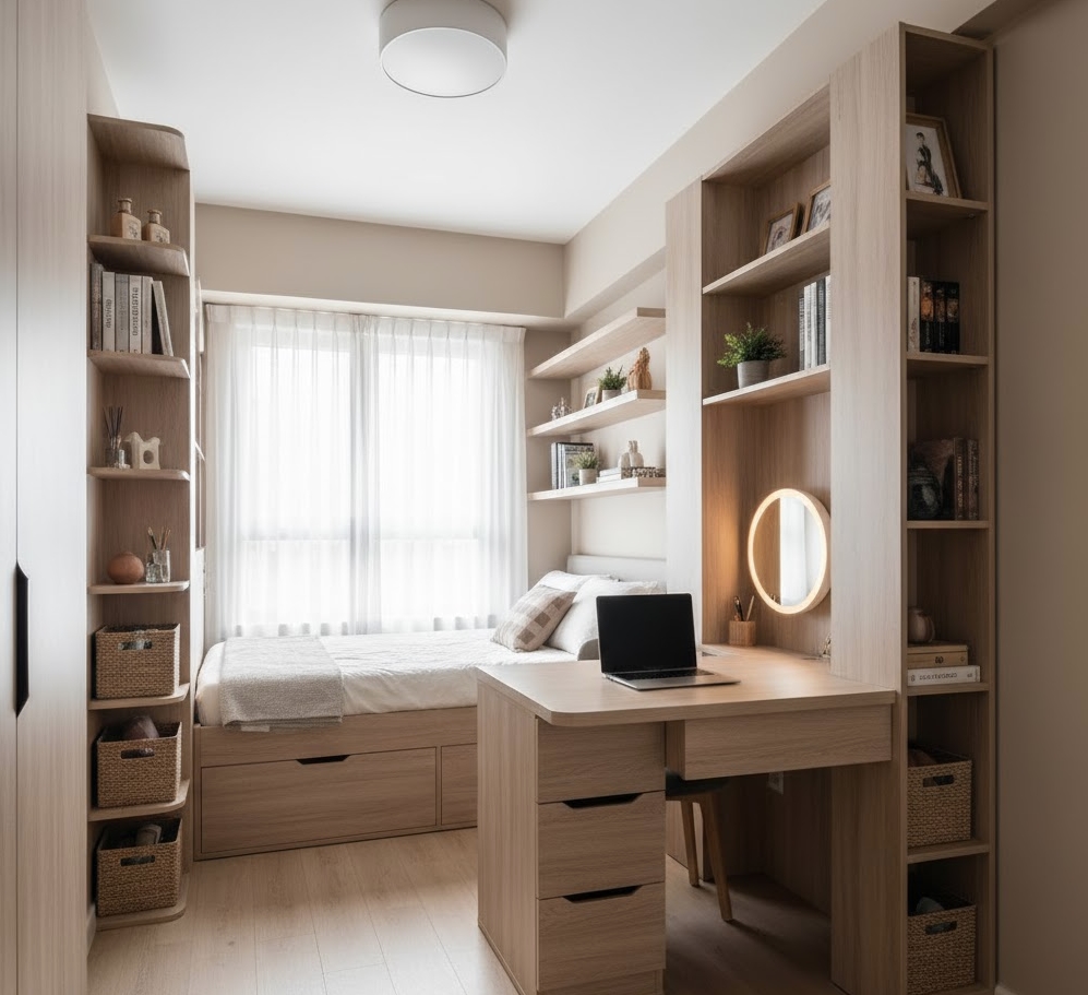 좁은 원룸 공간 활용 끝판왕 가이드 다기능 책상 &amp; 수직 공간'으로 1평을 2평처럼 쓰기