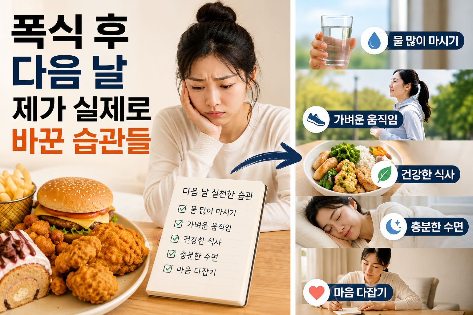 폭식 후 다음날 제가 실제로 바꾼 습관들