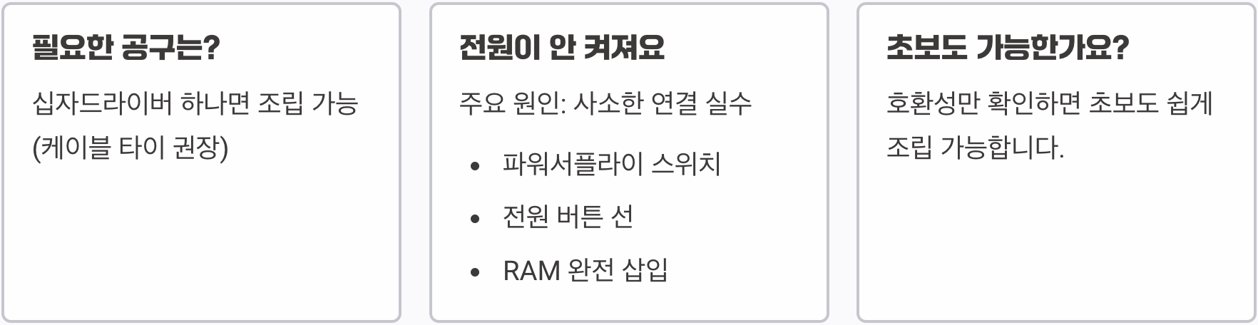PC 조립, '이것' 하나면 실패 확률 0%