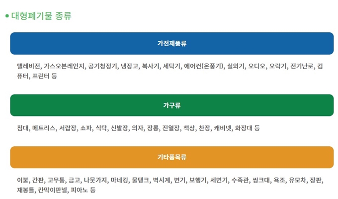 순천시 폐가전 무료수거 품목