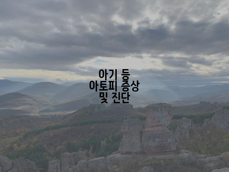 아기 등 아토피 증상 및 진단