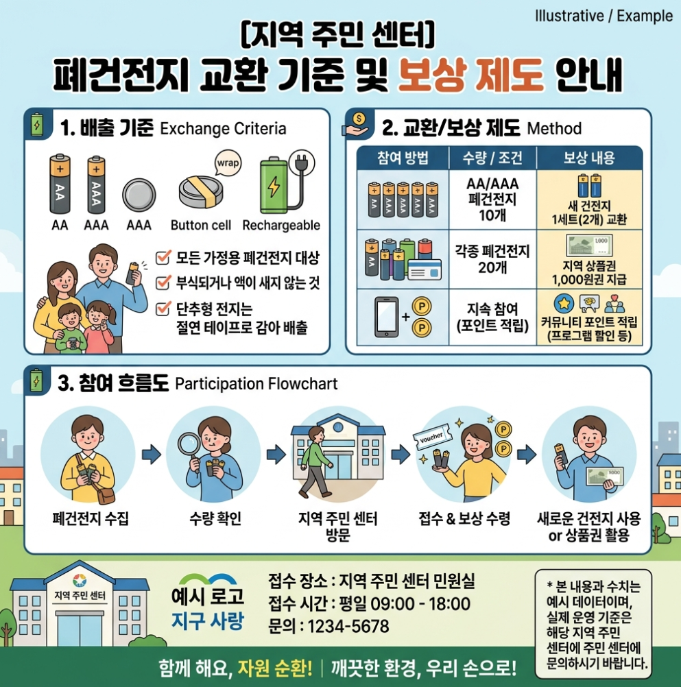 주민센터 폐건전지 새건전지 교환 기준 및 수거보상제 방법