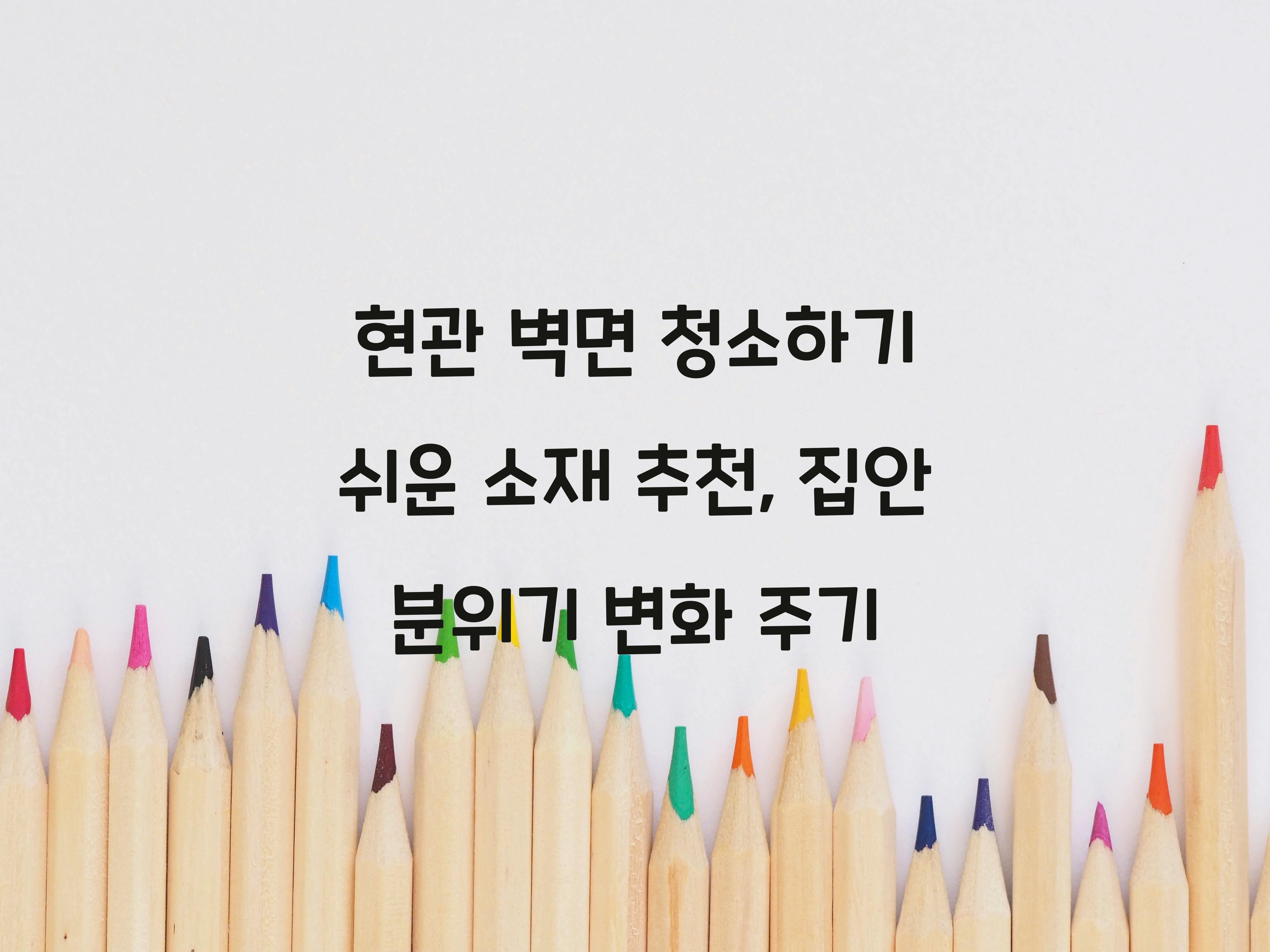 현관 벽면 청소하기 쉬운 소재 추천