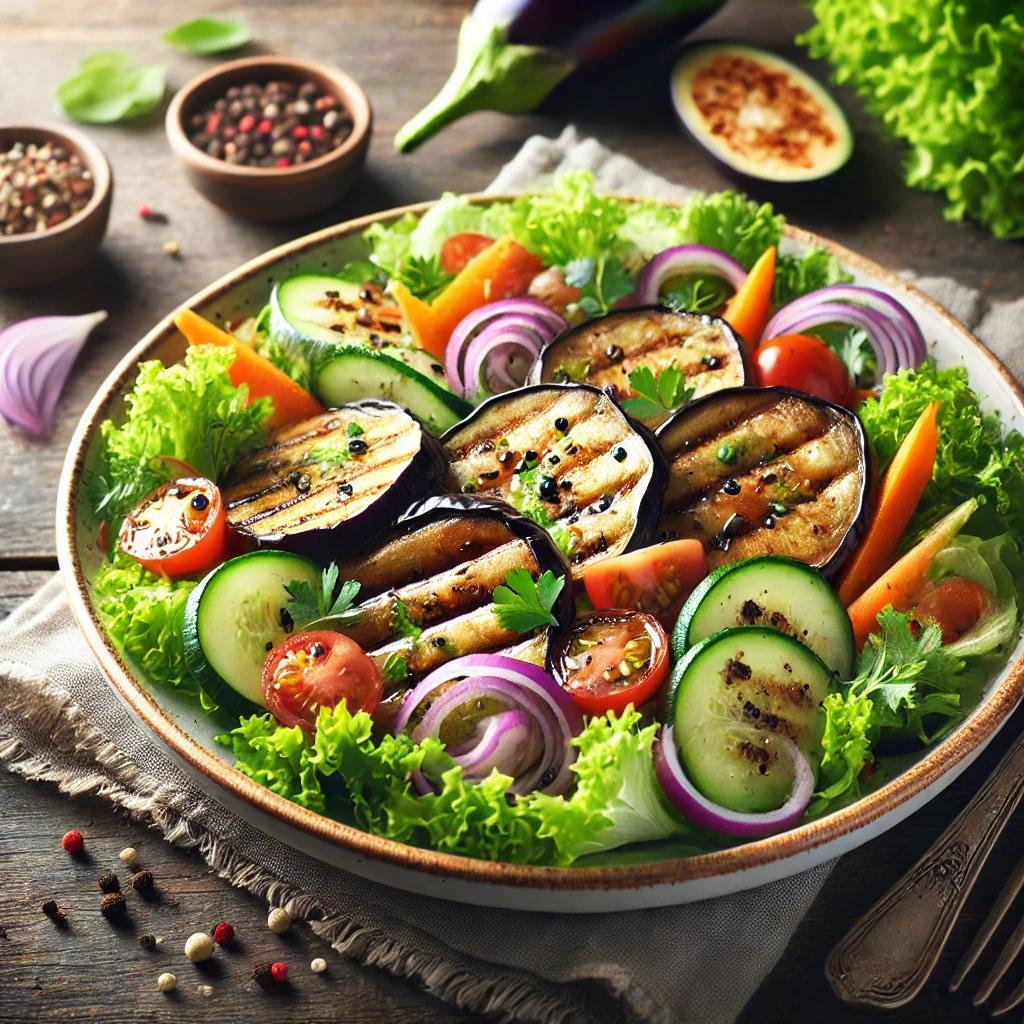 구운가지를 곁들인 겉절이 샐러드