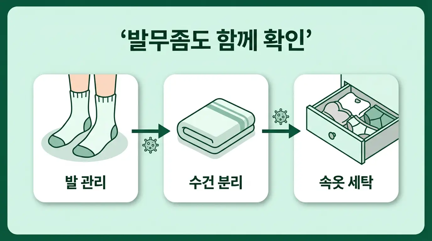 발무좀과 사타구니 곰팡이 연결