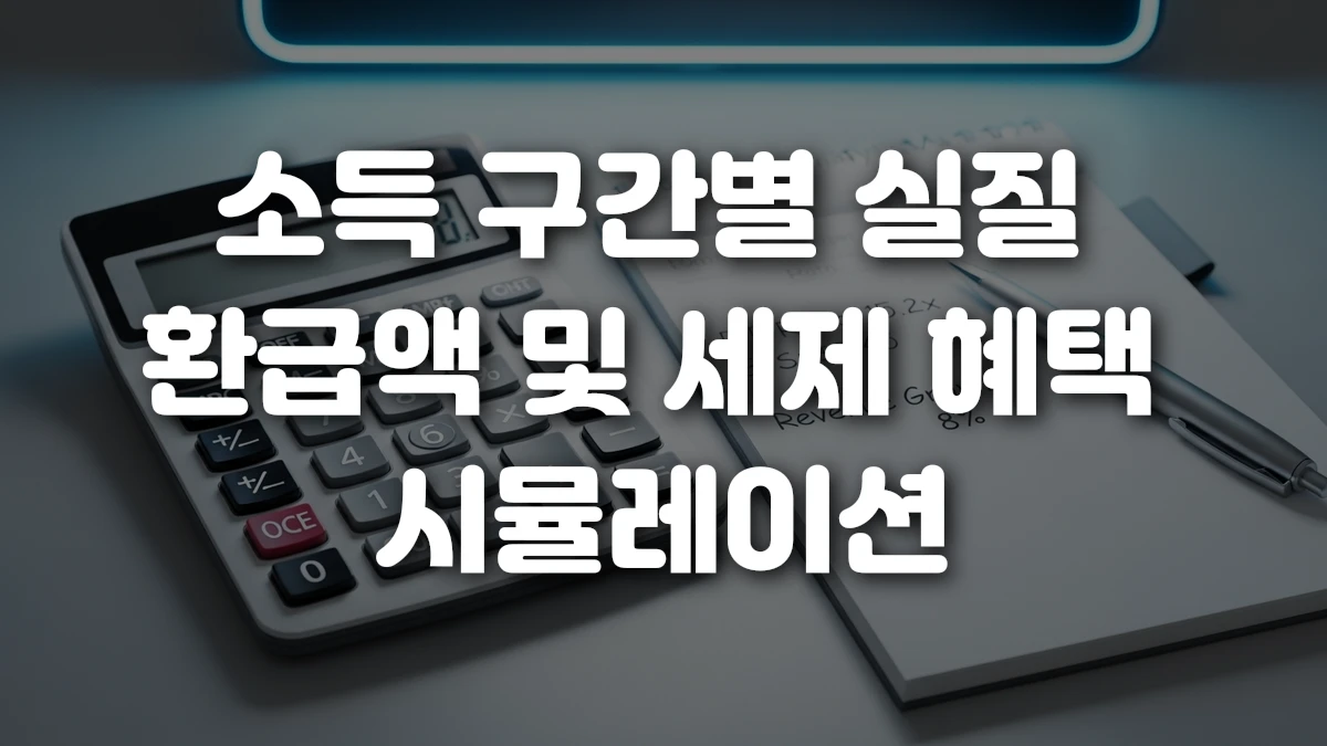 소득 구간별 실질 환급액 및 세제 혜택 시뮬레이션
