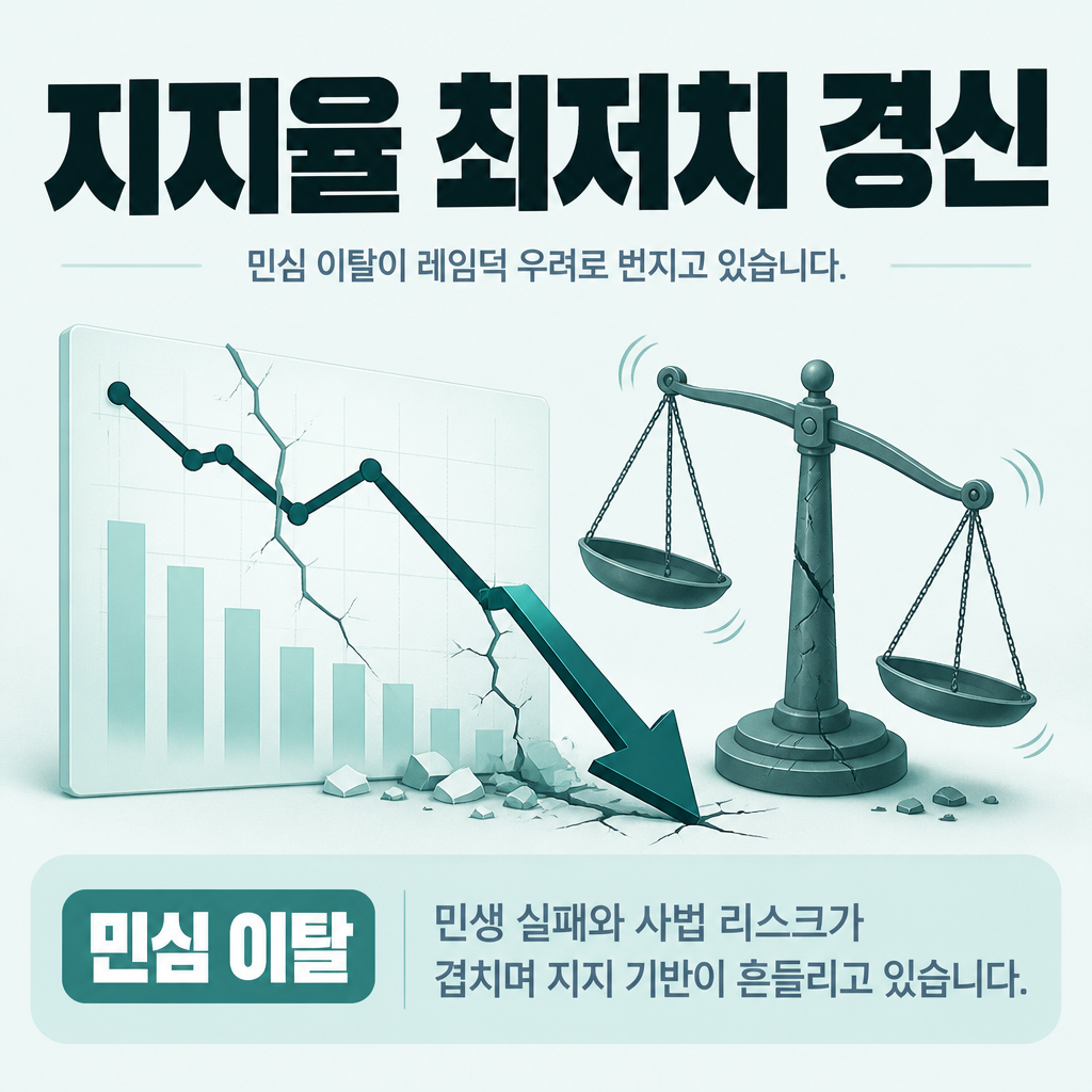 지지율 최저치 경신